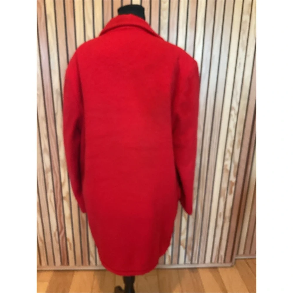 Vintage Berkray Red Wool Duffle‎ Coat Womens Sz 40 Large Toggle Classic